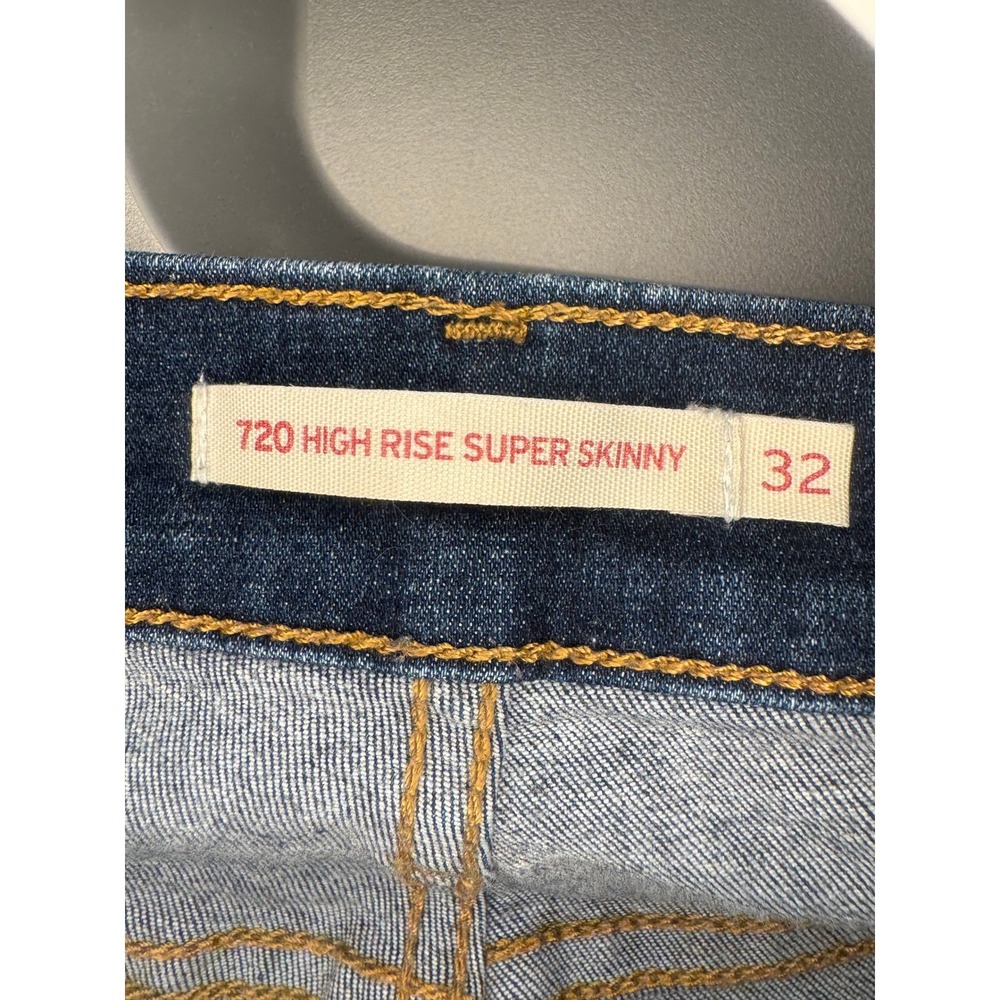 Levi's Jeans Women 32 Dark Blue 720‎ High Rise Super Skinny Streetwear Denim - Picture 5 of 5